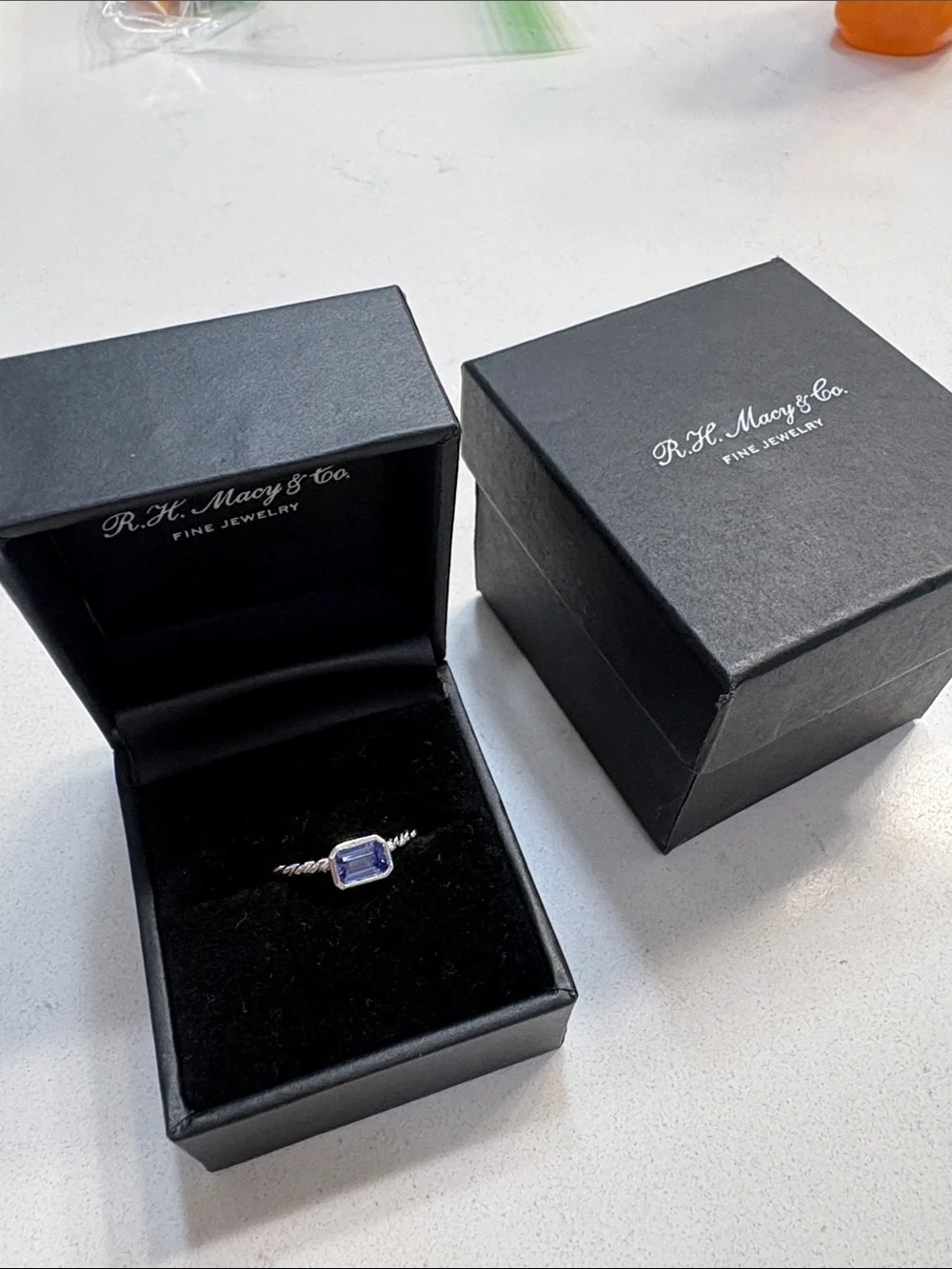 Silver Ring with Blue Gemstone